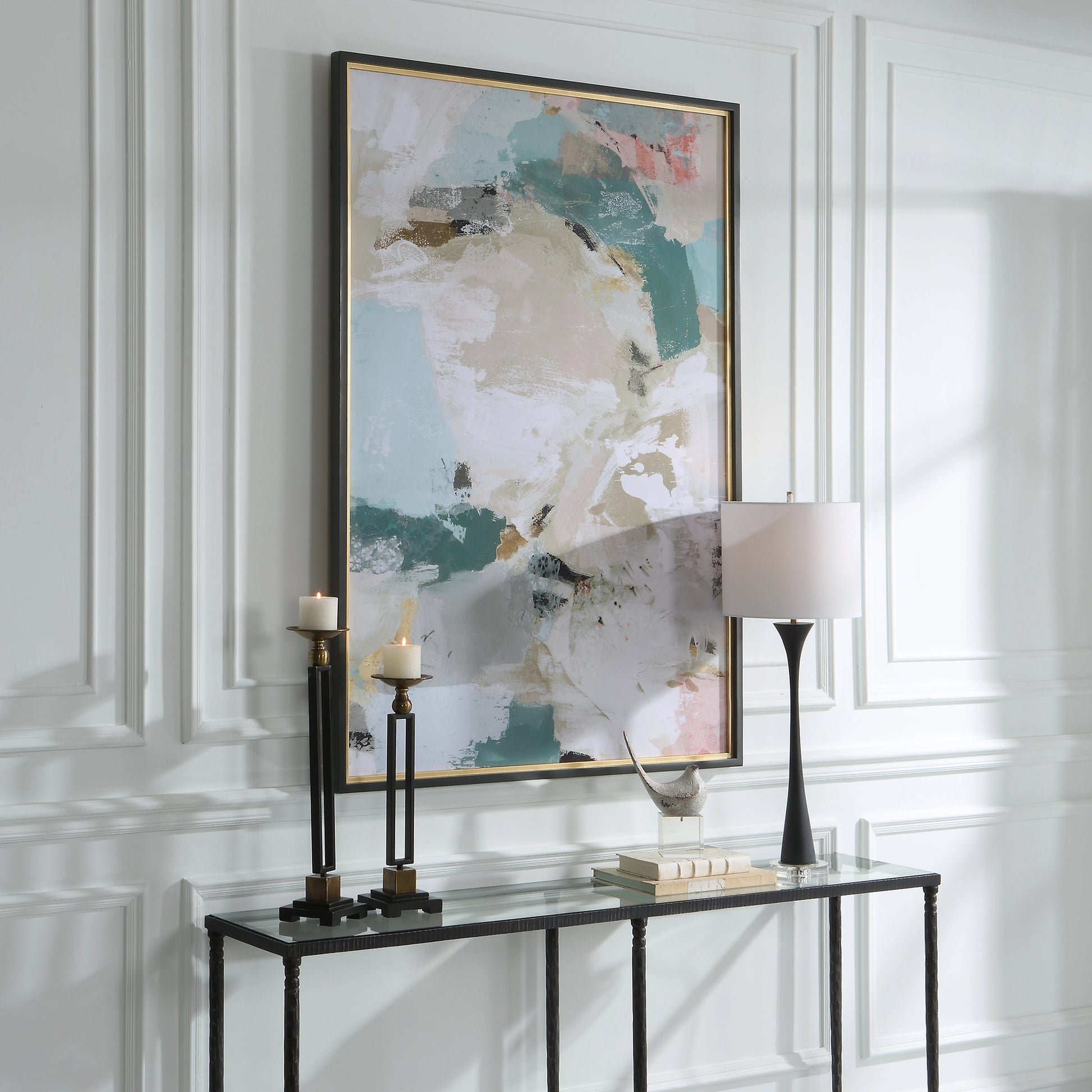 Perfect Storm Framed Print by Uttermost in multi and espresso, gold leaf. Made from pine, mdf, paper in a modern style.