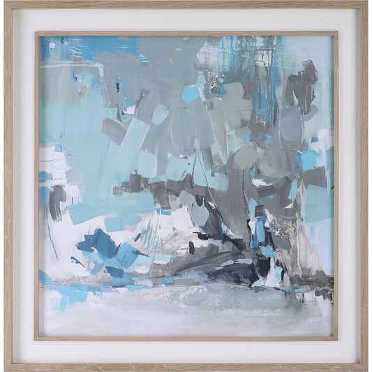 Misty Moonlight Framed Print by Uttermost in multi and natural pine. Made from pine, mdf, veneer, paper in a modern style.