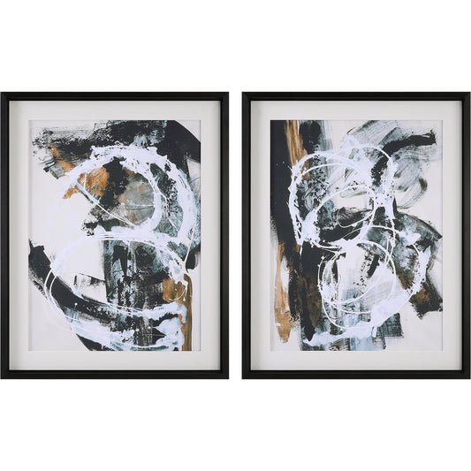 Winterland Prints by Uttermost in multi and satin black. Made from pine, aluminium, mdf, linen, paper in a modern style.