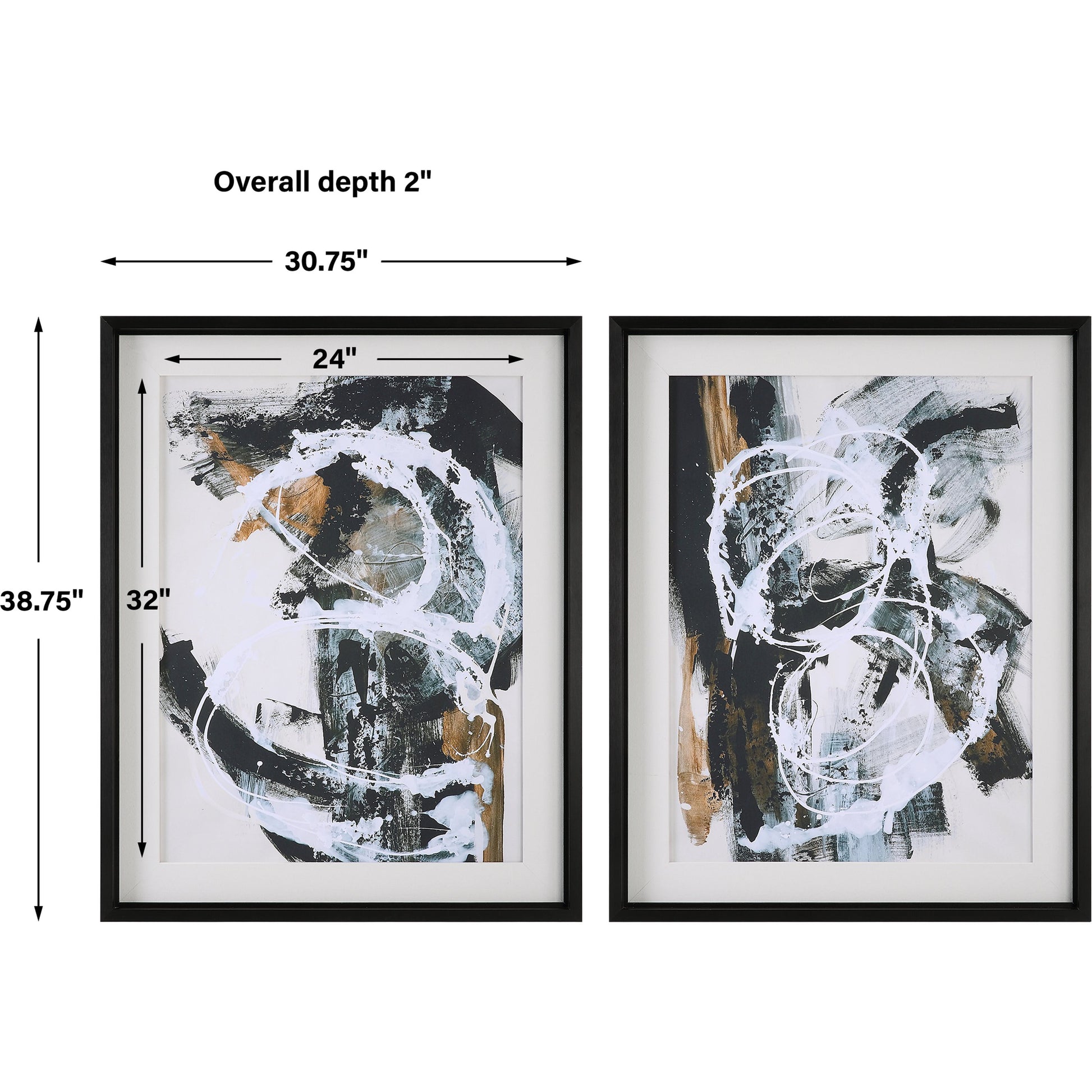 Winterland Prints by Uttermost in multi and satin black. Made from pine, aluminium, mdf, linen, paper in a modern style.