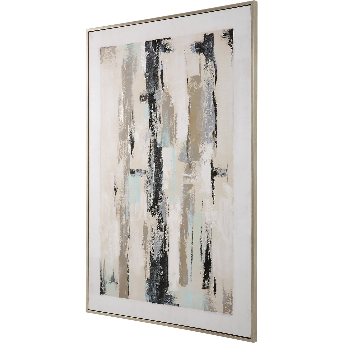 003 SI-1981454 | Additional Silo | Placidity Hand Painted Canvas by Uttermost in multi and brushed silver. Made from canvas, pine wood, acrylic, plastic in a modern style.