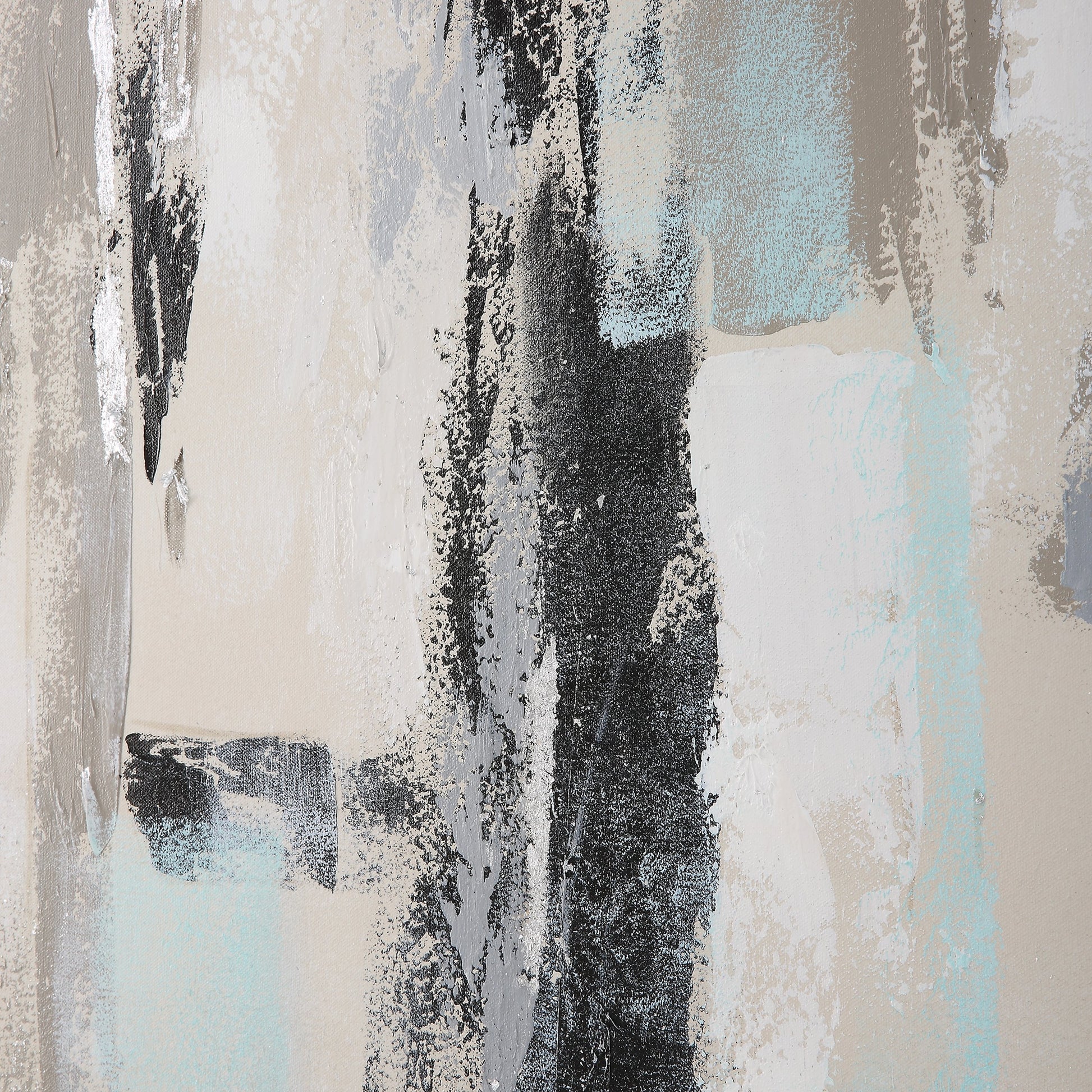 Placidity Hand Painted Canvas by Uttermost in multi and brushed silver. Made from canvas, pine wood, acrylic, plastic in a modern style.