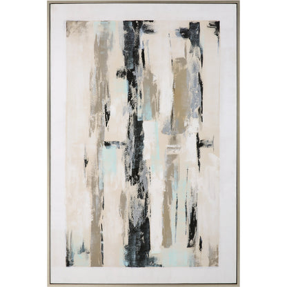 Placidity Hand Painted Canvas by Uttermost in multi and brushed silver. Made from canvas, pine wood, acrylic, plastic in a modern style.