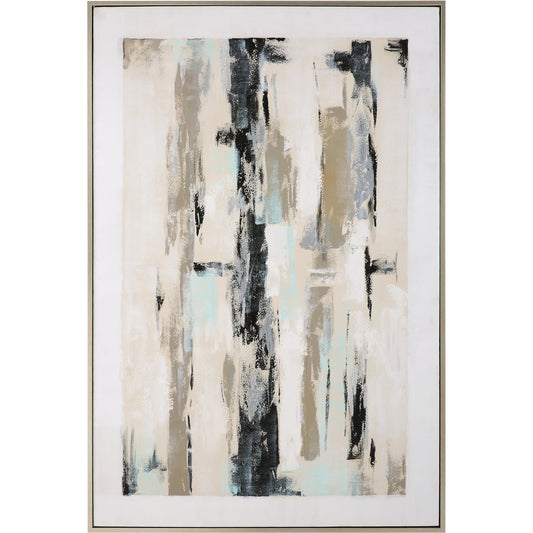 Placidity Hand Painted Canvas by Uttermost in multi and brushed silver. Made from canvas, pine wood, acrylic, plastic in a modern style.