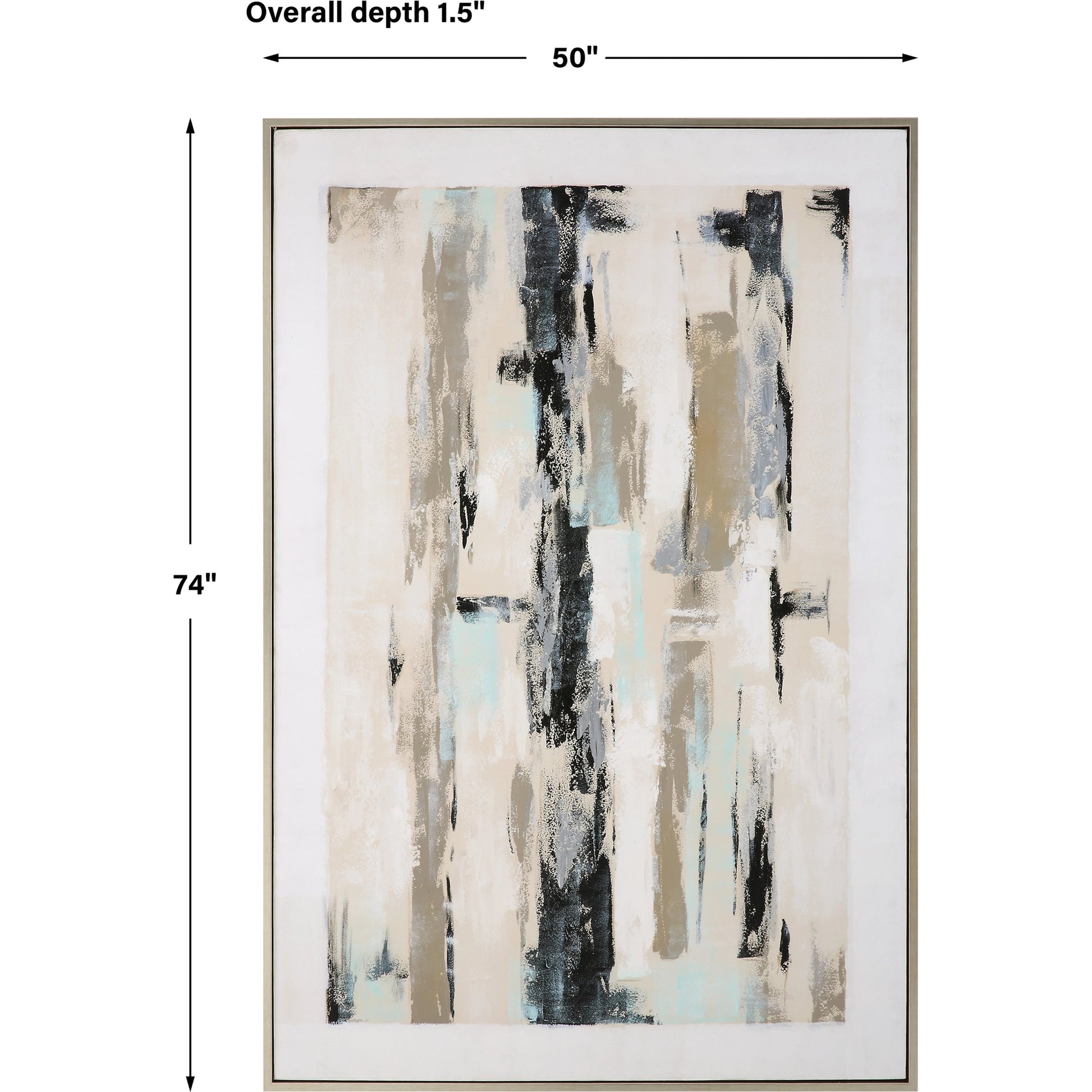 Placidity Hand Painted Canvas by Uttermost in multi and brushed silver. Made from canvas, pine wood, acrylic, plastic in a modern style.