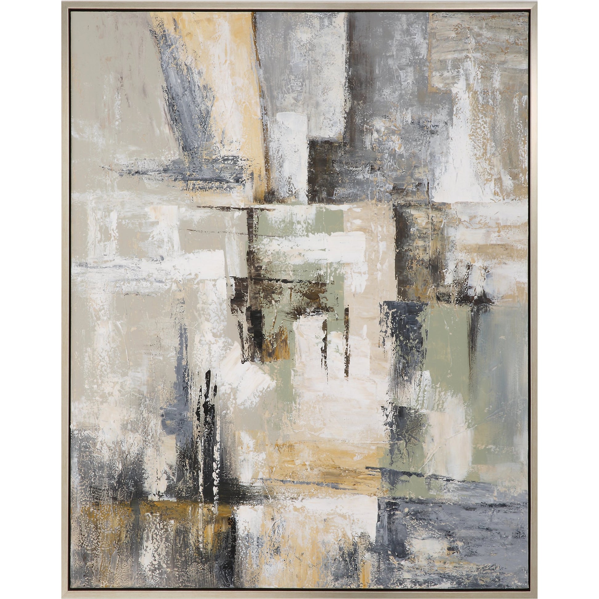 Intuition Hand Painted Art by Uttermost in multi and light pine. Made from canvas, pine wood, acrylic in a modern style.