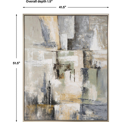 Intuition Hand Painted Art by Uttermost in multi and light pine. Made from canvas, pine wood, acrylic in a modern style.