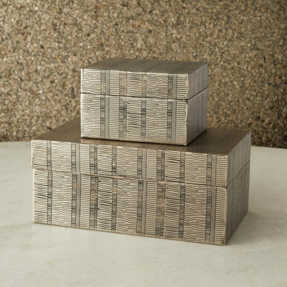 Kokoro Etched Box by Global Views in brass. Made from iron in a eclectic & global style.