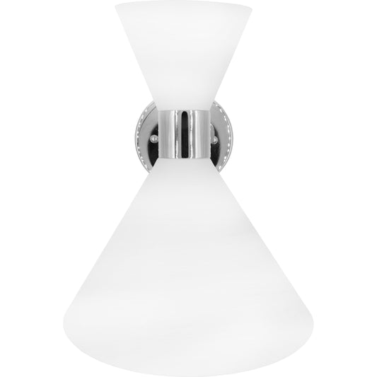 August Sconce by Worlds Away in nickel, white. Made from metal in a modern style.