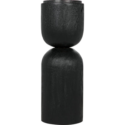 Kudoro Side Table by Noir in burnt black. Made from munggur and marble in a modern style.