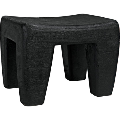Sumo Stool by Noir in black burnt. Made from munggur in a modern style.