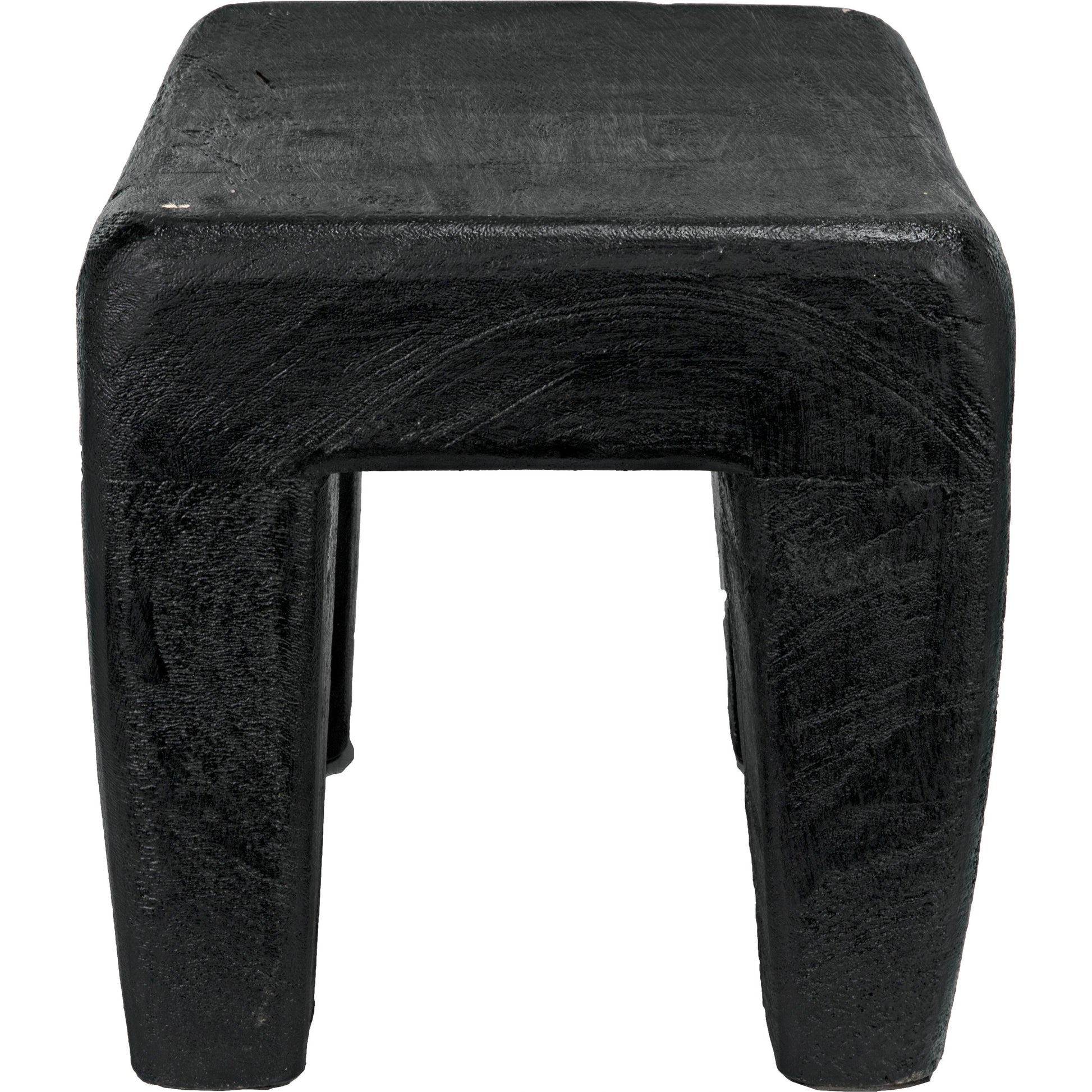 Sumo Stool by Noir in black burnt. Made from munggur in a modern style.
