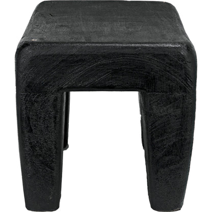 Sumo Stool by Noir in black burnt. Made from munggur in a modern style.