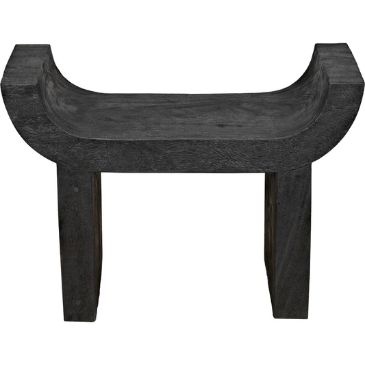 Kazuo Stool by Noir in burnt black. Made from munggur in a modern style.
