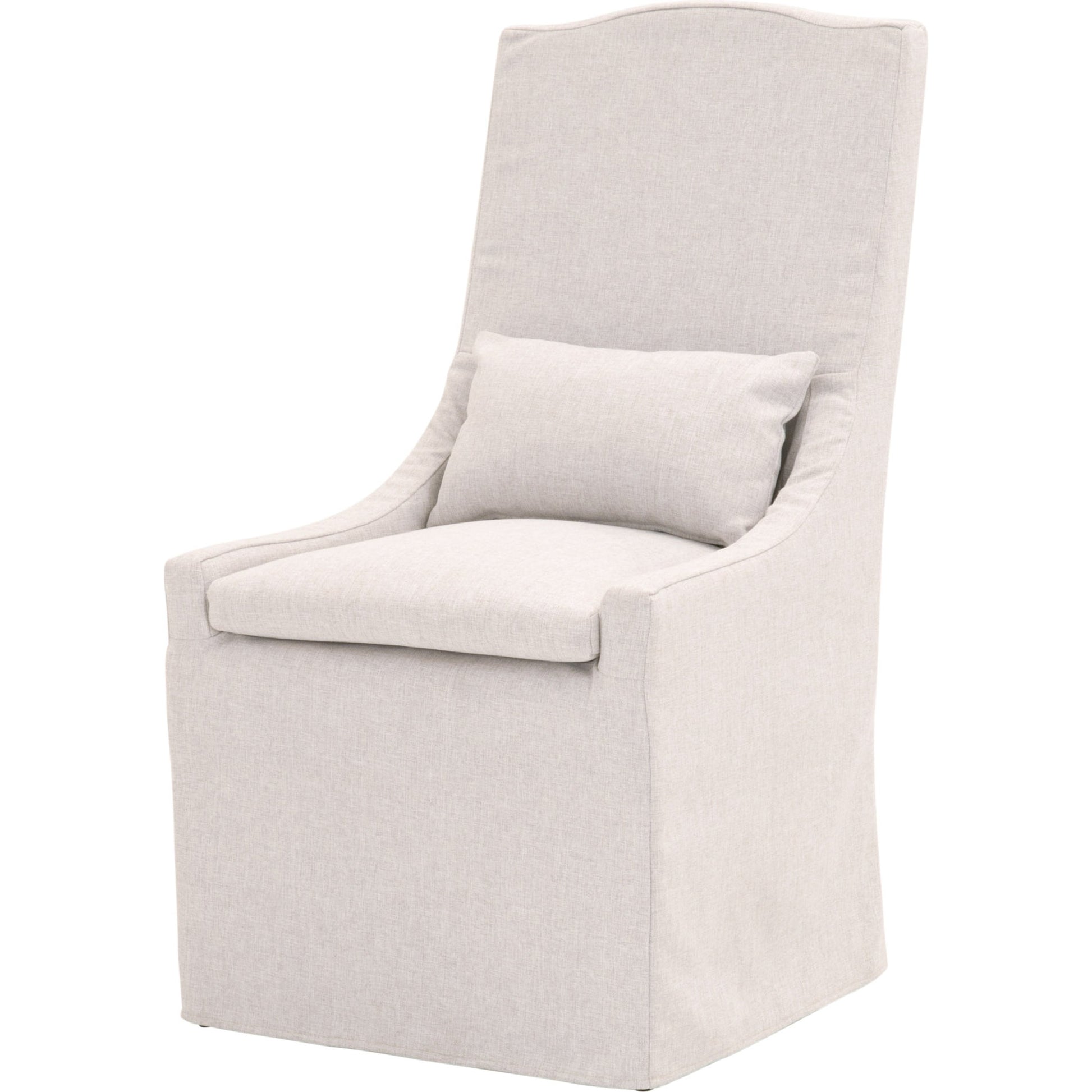 Adele Slipcover Dining Chair by Essentials For Living in gray, blanca. Made from solid teak, fabric in a transitional style.