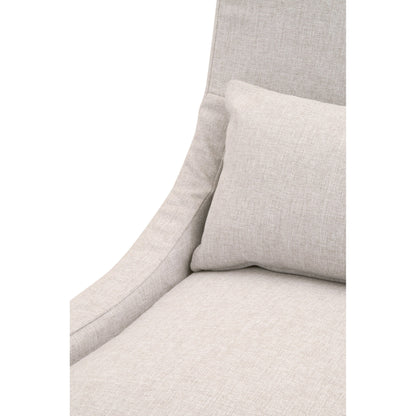 Adele Slipcover Dining Chair by Essentials For Living in gray, blanca. Made from solid teak, fabric in a transitional style.