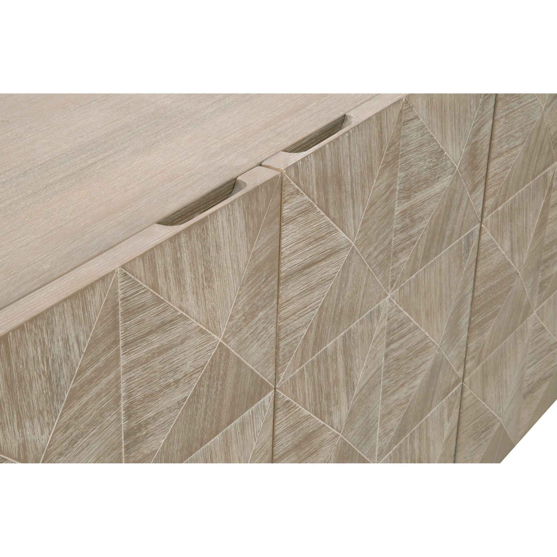 Atlas Media Sideboard by Essentials For Living in natural gray, brushed stainless steel. Made from solid acacia, acacia veneer, stainless steel in a modern style.