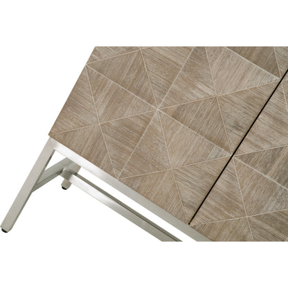 Atlas Media Sideboard by Essentials For Living in natural gray, brushed stainless steel. Made from solid acacia, acacia veneer, stainless steel in a modern style.