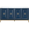 Navy Blue, Brushed Gold, White Carrera Marble