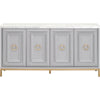 Dove Gray, Brushed Gold, White Carrera Marble