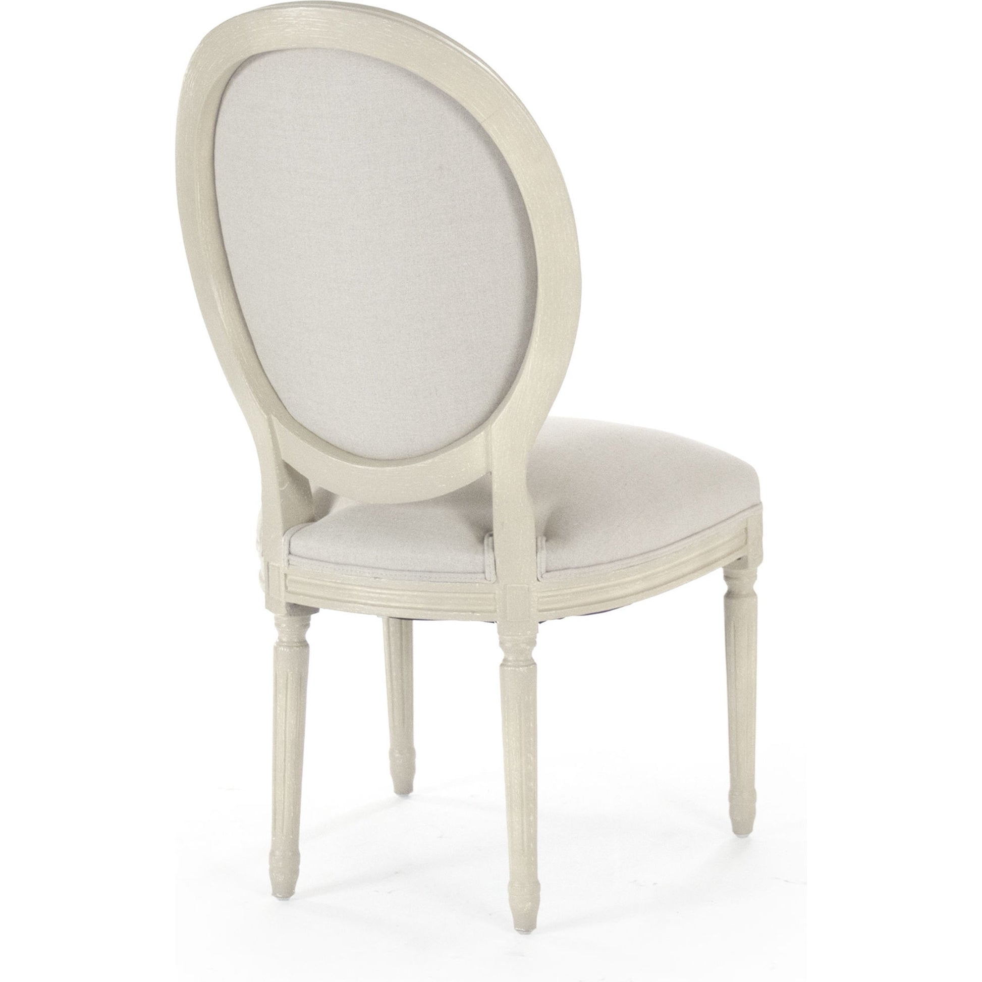 Louis Chair by Zentique in natural linen and gray oak. Made from grey birch in a traditional style.