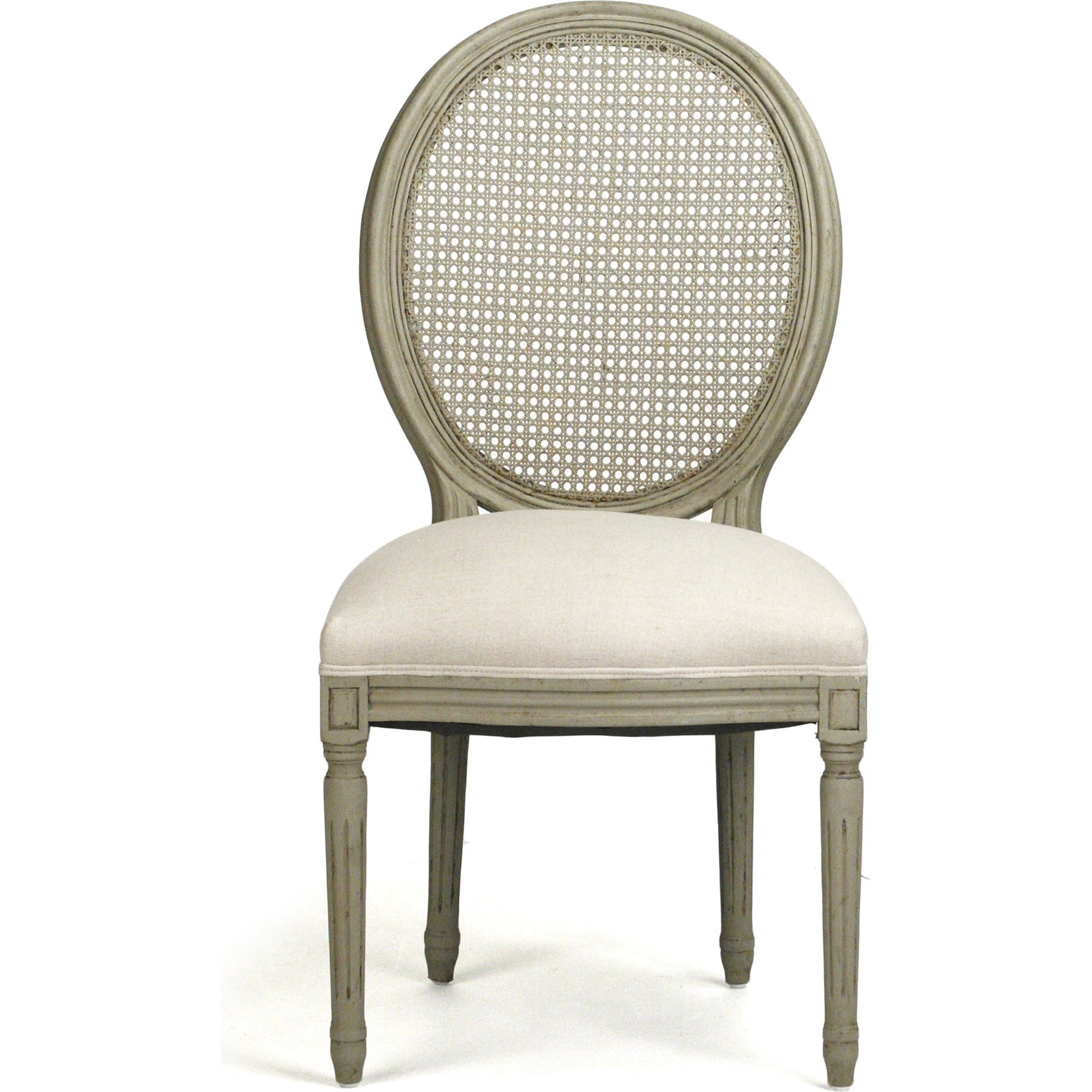 Medallion Cane Side Chair by Zentique in natural linen. Made from unique in a traditional style.