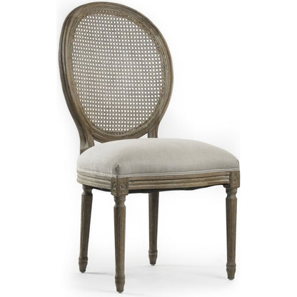 Medallion Cane Side Chair by Zentique in natural linen. Made from unique in a traditional style.