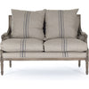 English Khaki Linen with Blue Stripe