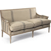 English Khaki Linen with Blue Stripe
