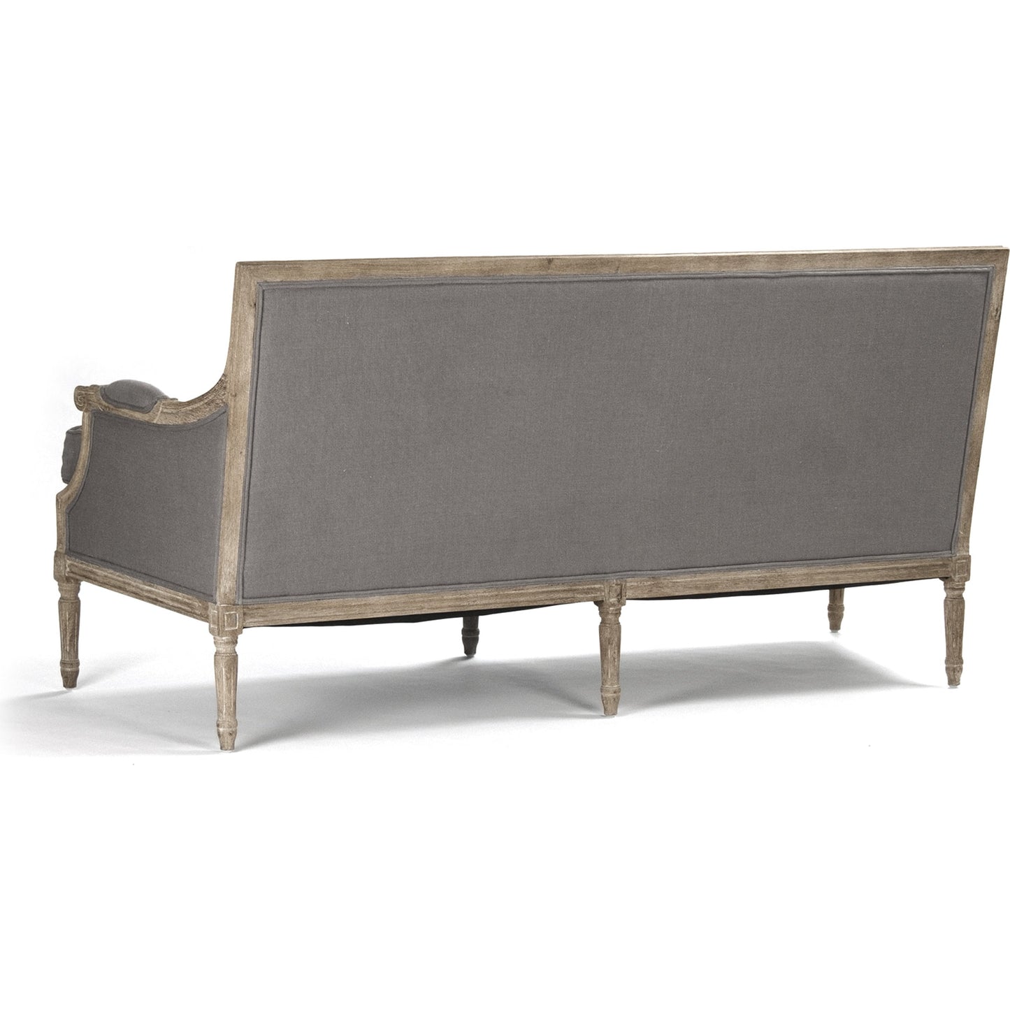 004 SR-900320 | Additional Silo | Louis Tufted Sofa by Zentique in natural linen and limed gray oak. Made from limed grey oak in a cottage & farmhouse style.