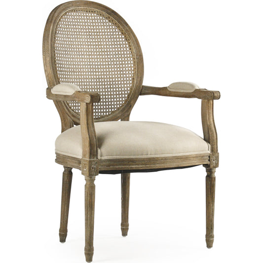 Medallion Linen Arm Chair by Zentique. Made from unique in a traditional style.