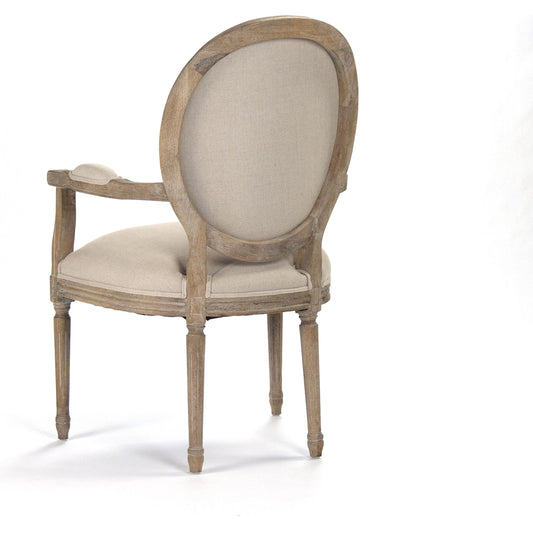 Medallion Linen Arm Chair by Zentique. Made from unique in a traditional style.