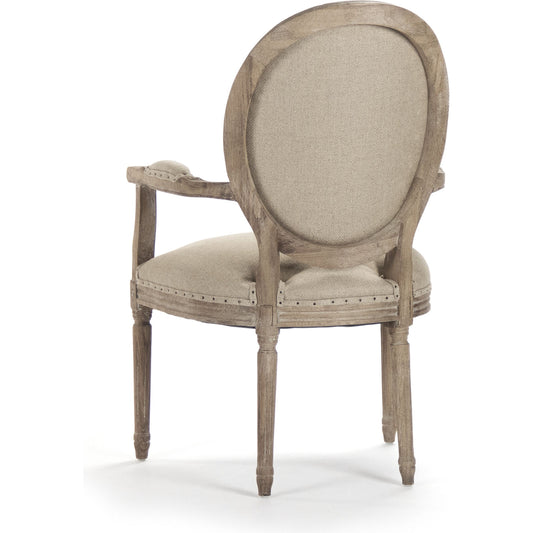 Medallion Linen Arm Chair by Zentique. Made from unique in a traditional style.