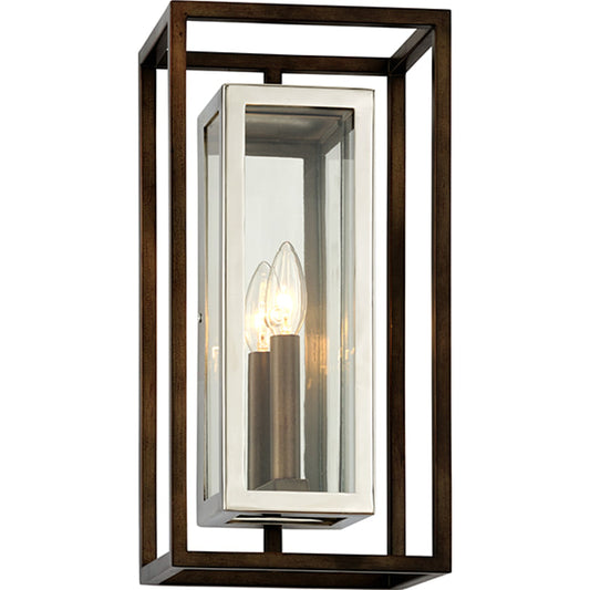 001 S-314403 | Additional Silo | Morgan Wall Sconce by Troy in bronze with polished stainless. Made from stainless steel in a modern style.