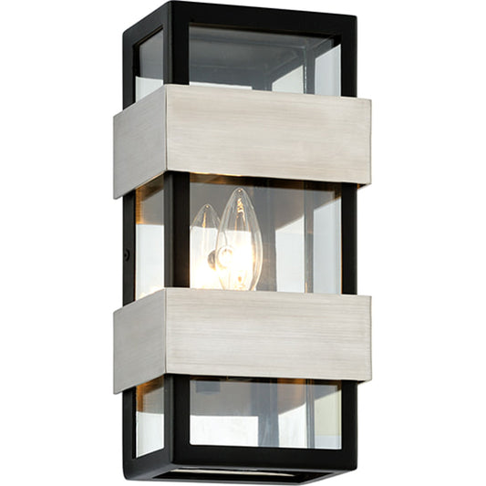 Dana Point Wall by Troy in black with brushed stainless. Made from stainless steel in a coastal style.