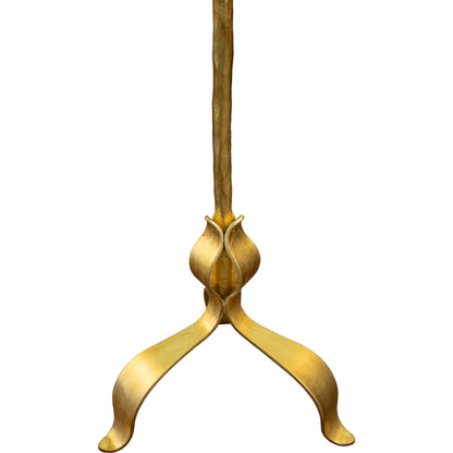 Barclay Cigar Table by Worlds Away in gold leaf. Made from iron, glass in a transitional style.