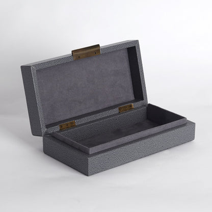 Alpen Box by Global Views. Made from mdf, leather, polyester suede in a transitional style.