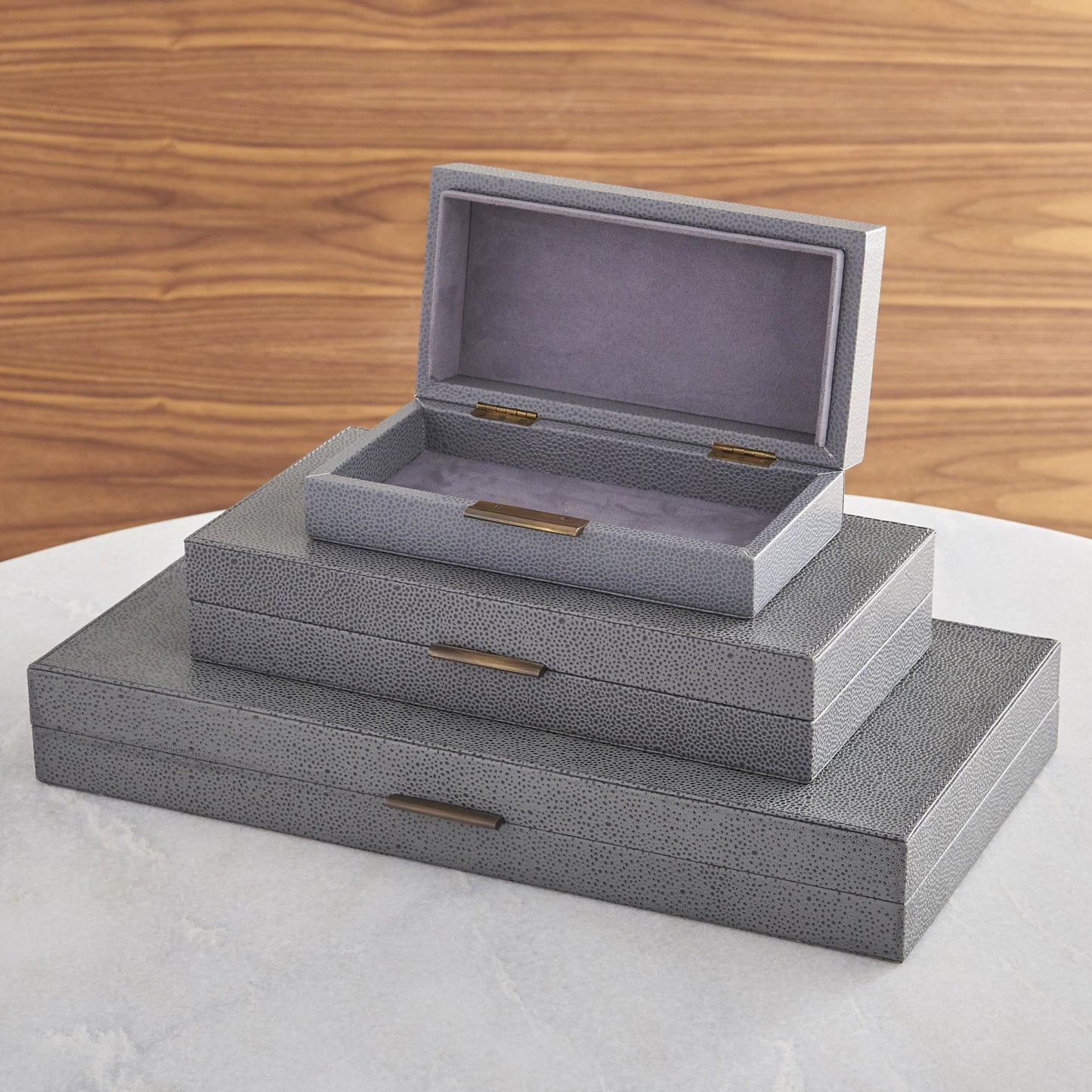 007 SR-700696,SR-700697,SR-700698 | Additional Silo | Alpen Box by Global Views. Made from mdf, leather, polyester suede in a transitional style.