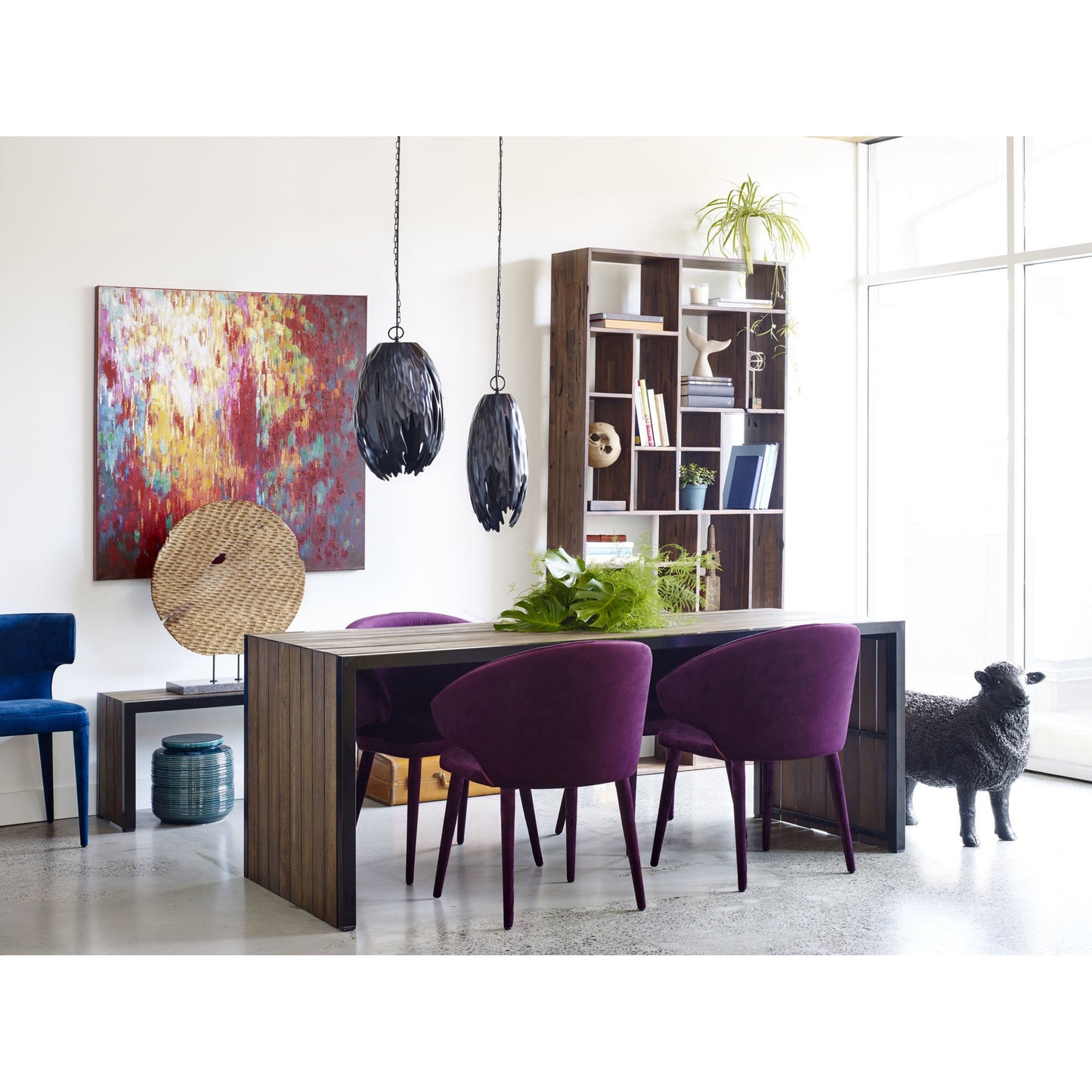 015 S-698865 | Lifestyle | Redemption Shelf Solid by Moe's Home Collection in brown and matt lacquer. Made from walnut in a modern style.