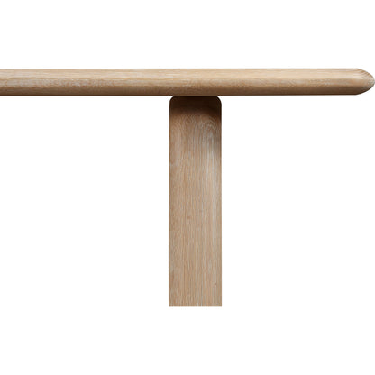 Malibu Dining Table Oak by Moe's Home Collection in natural. Made from solid white oak top in a modern style.