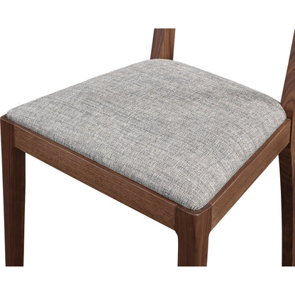 Leone Dining Chair (Set of 2) by Moe's Home Collection in natural. Made from upholstery: 100% polyester, solid walnut frame, plywood in a modern style.