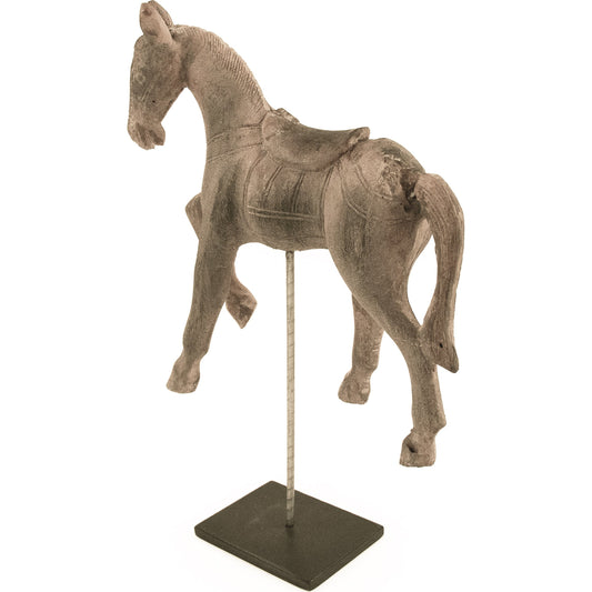 Resin Horse on Stand by Zentique in resin, metal. Made from resin, metal in a traditional style.