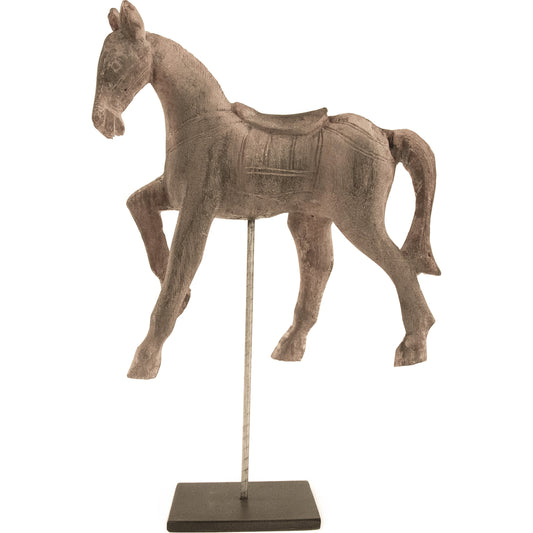 Resin Horse on Stand by Zentique in resin, metal. Made from resin, metal in a traditional style.