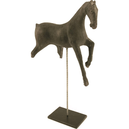 Resin Horse on Stand by Zentique in resin, metal. Made from resin, metal in a traditional style.