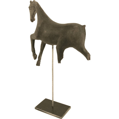 Resin Horse on Stand by Zentique in resin, metal. Made from resin, metal in a traditional style.