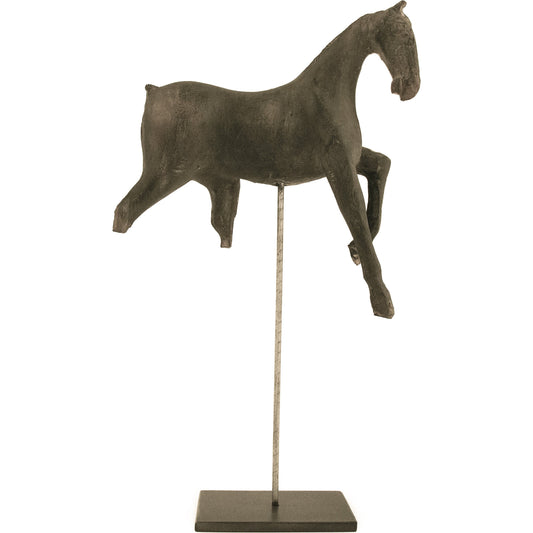 Resin Horse on Stand by Zentique in resin, metal. Made from resin, metal in a traditional style.