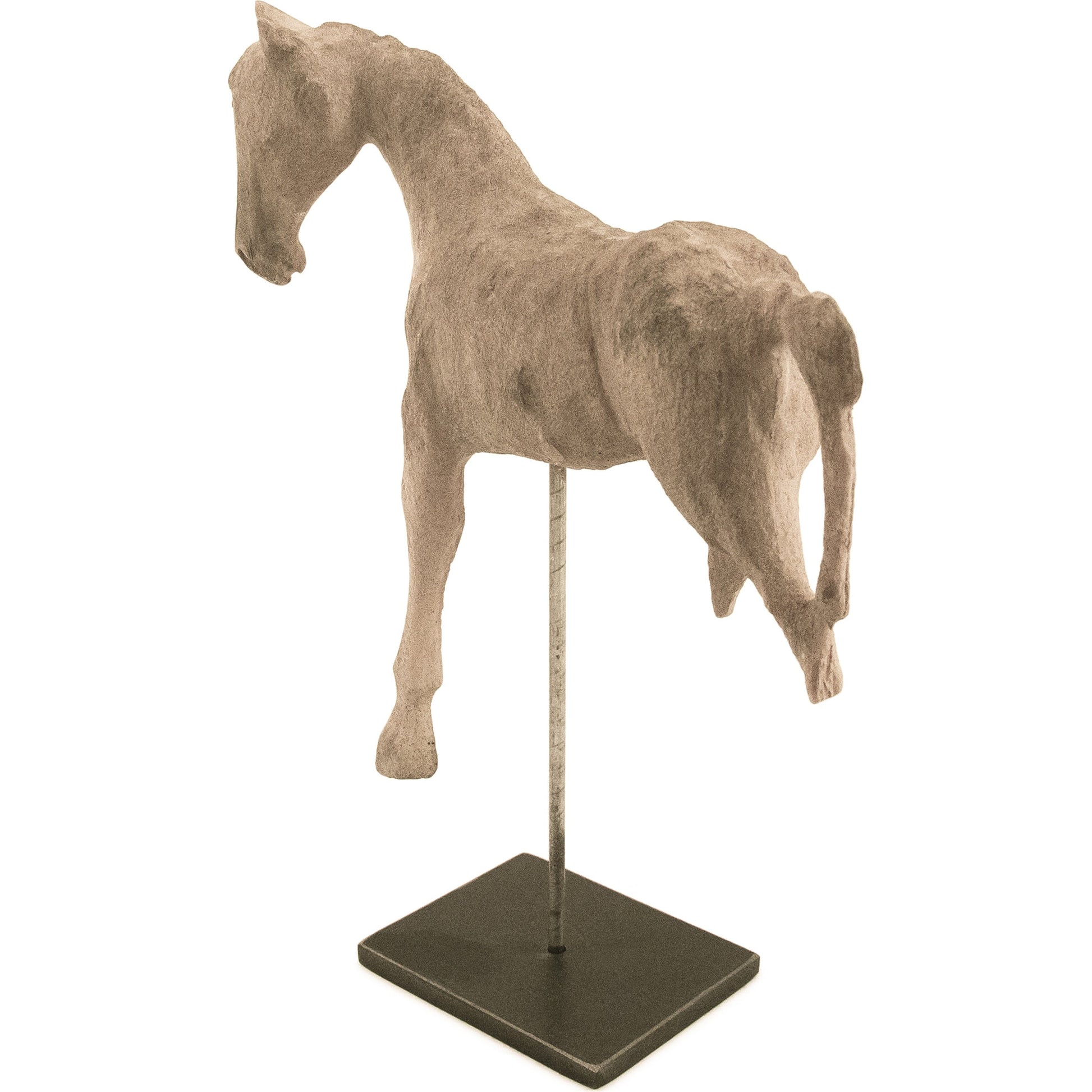 Resin Horse on Stand by Zentique in resin, metal. Made from resin, metal in a traditional style.