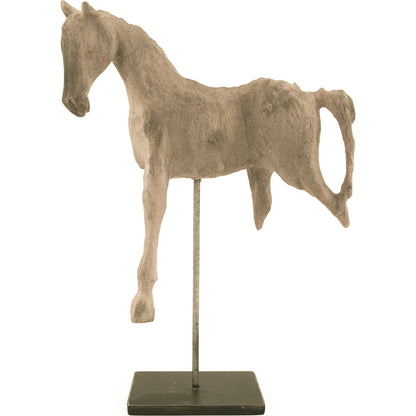 Resin Horse on Stand by Zentique in resin, metal. Made from resin, metal in a traditional style.