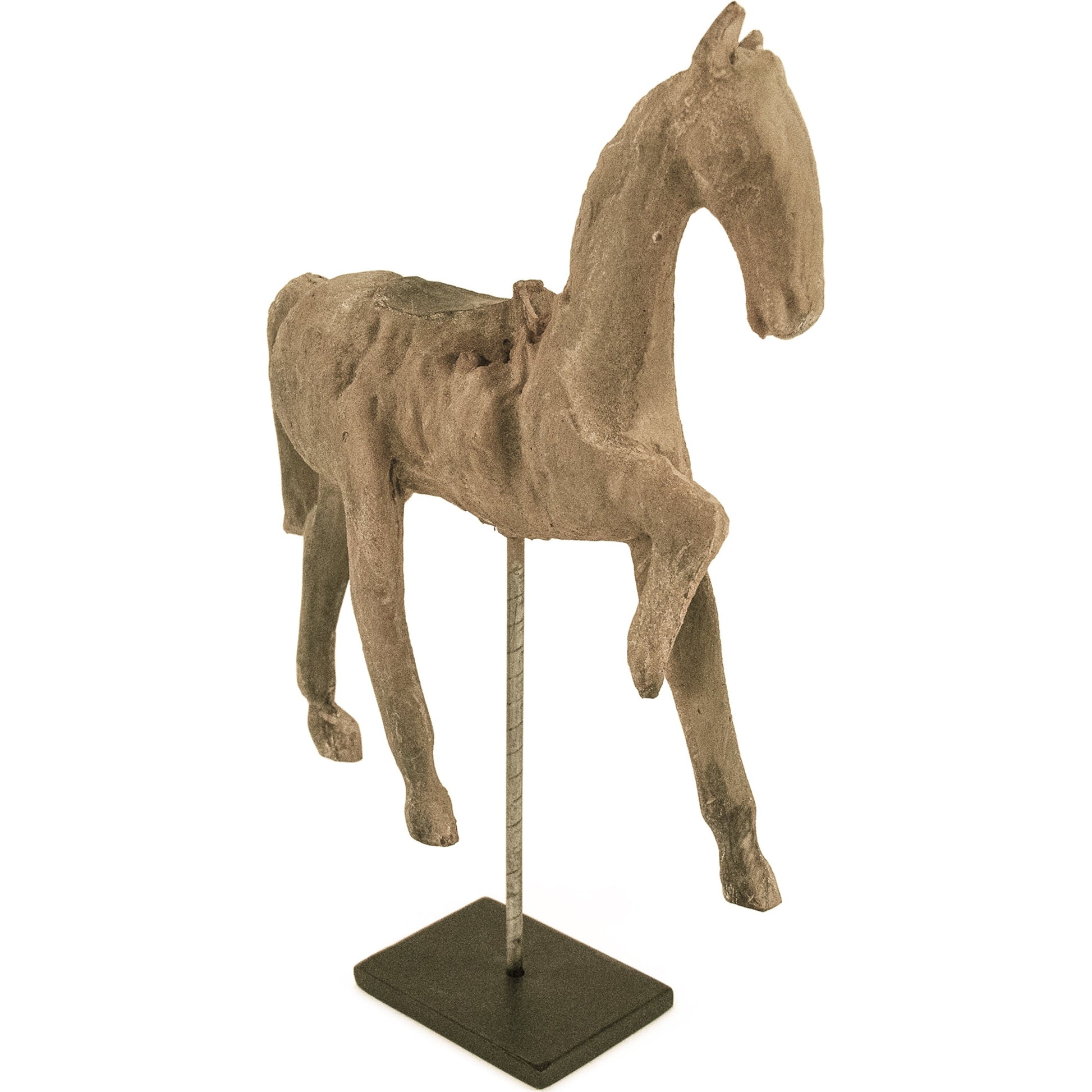 Resin Horse on Stand by Zentique in resin, metal. Made from resin, metal in a traditional style.