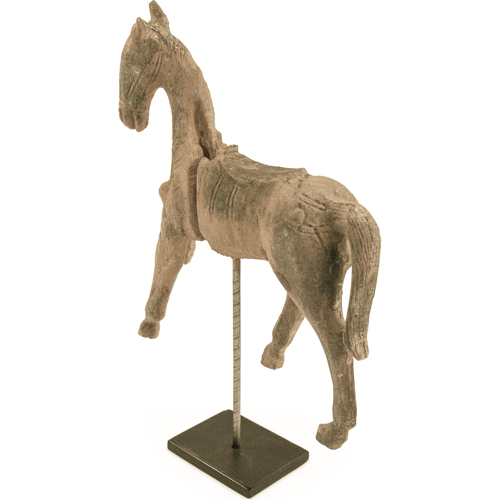 Resin Horse on Stand by Zentique in resin, metal. Made from resin, metal in a traditional style.